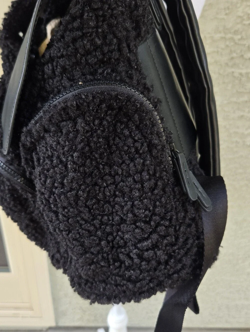 Caraa X Free People Cirrus Black Sherpa Backpack Teddy Rucksack